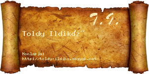 Toldy Ildikó névjegykártya